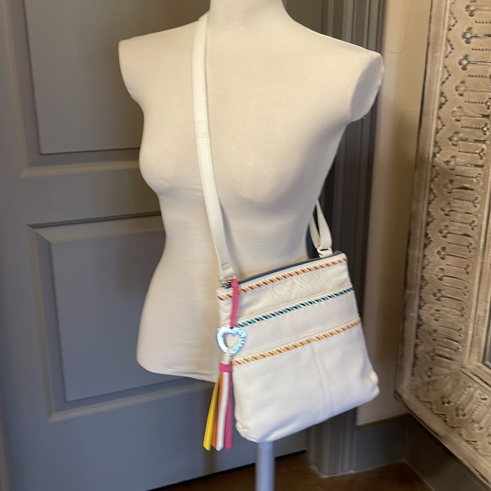 Brighton White Montego Messenger Bag - Picture 4 of 7